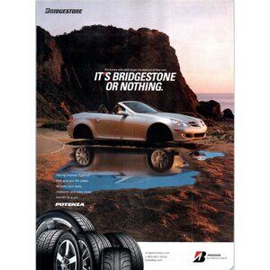 2008 Bridgestone Potenza Tires Mercedes SLK Roadster Vintage Print Ad Wall Art